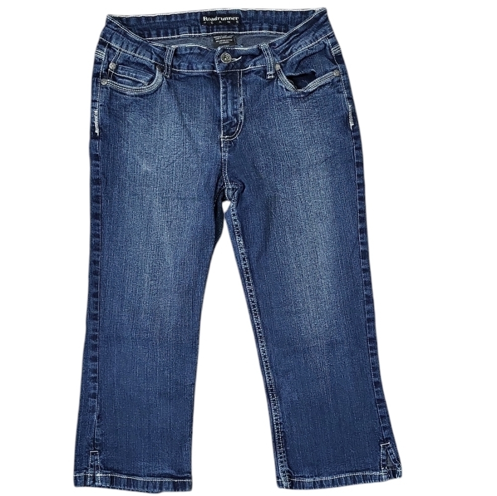 Roadrunner Women's Jeans Size 6 Capris Medium Wash Denim Split Cuff